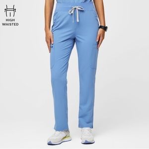 FIGS High Waisted Yola Skinny Scrub Pants in Ceil Blue